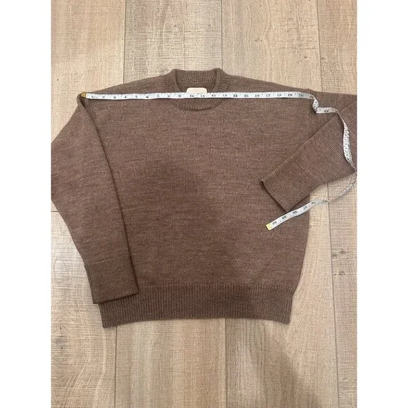 Mate Women's Brown Merino Soft Perfect Crew Neck Pullover Sweaters Size Small - Picture 6 of 7